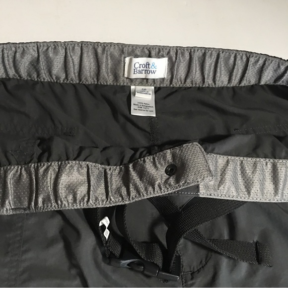 Croft & Barrow 50 Green 100% Nylon Belted Cargo Pocket Hiking Outdoor Shorts - Picture 7 of 14